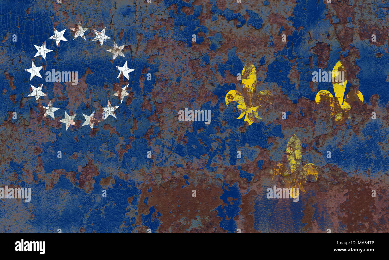 Louisville old city grunge flag, Kentucky State, United States Of