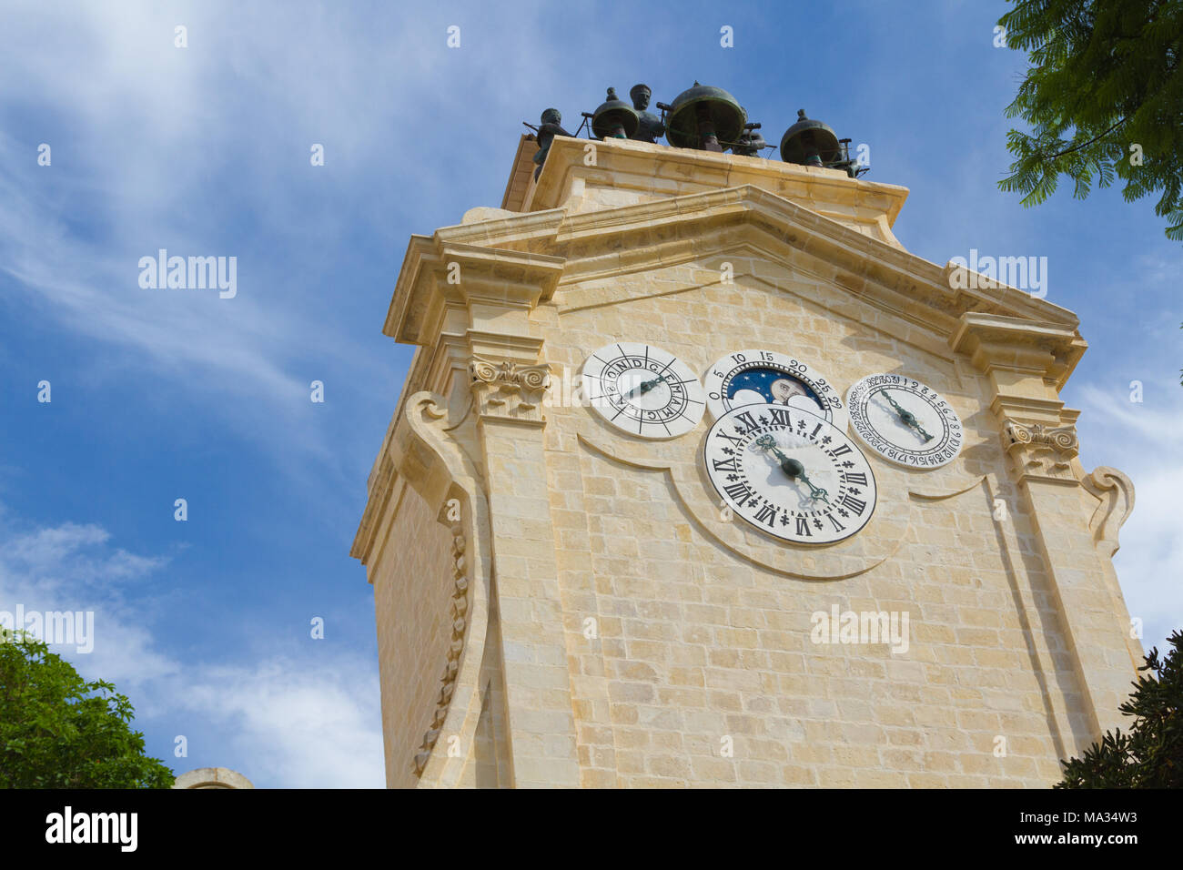 Clocks, UNESCO World Heritage city of Valletta, Malta Stock Photo Alamy
