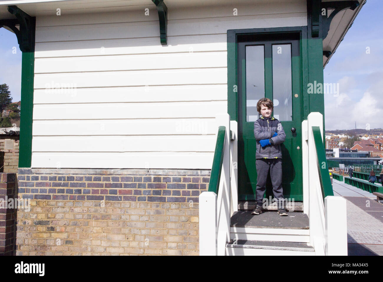 Signal Box Folkestone Harbour Railway Station Stock Photo Alamy