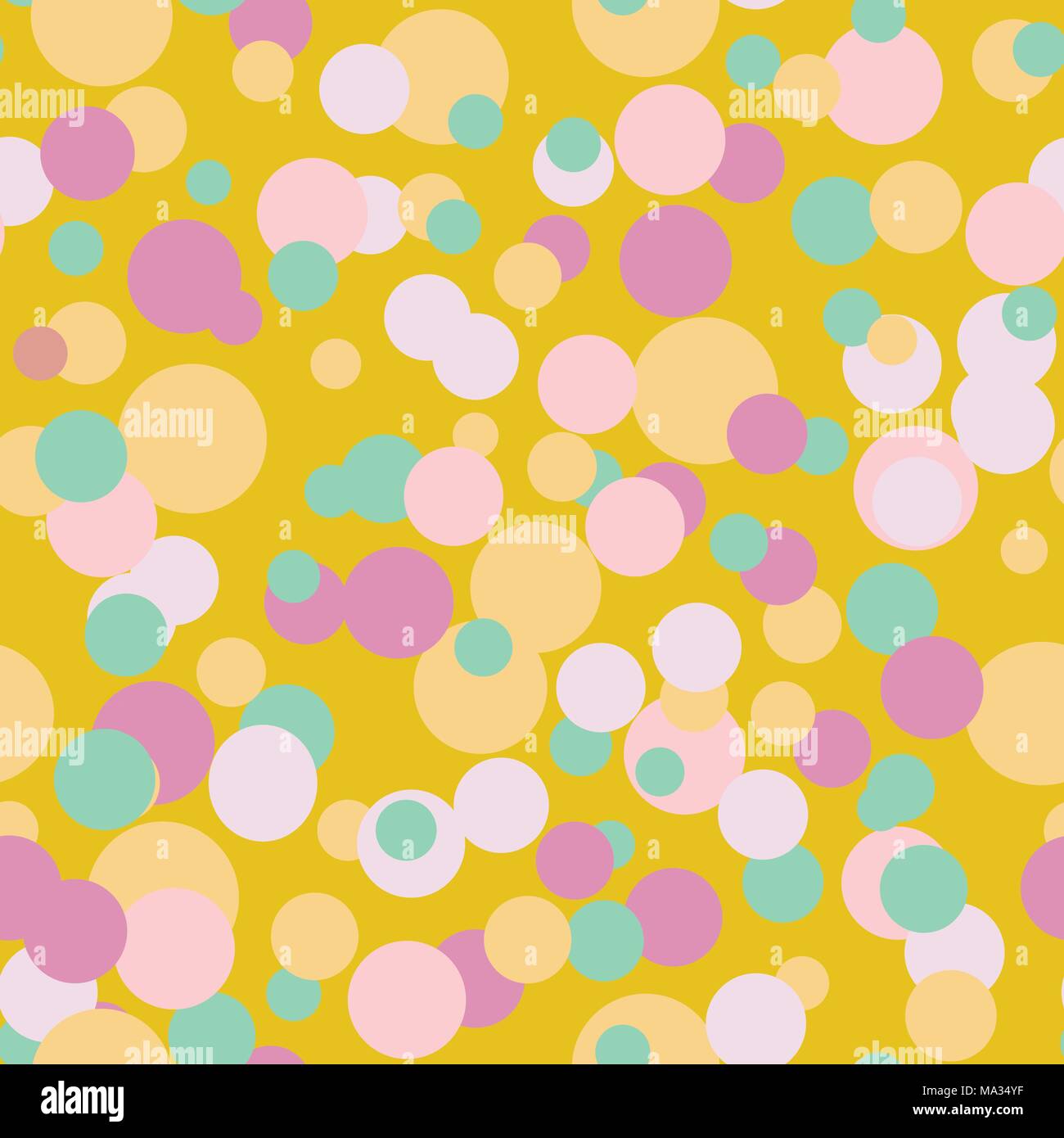 Coloured Spots on Yellow Background Stock Vector
