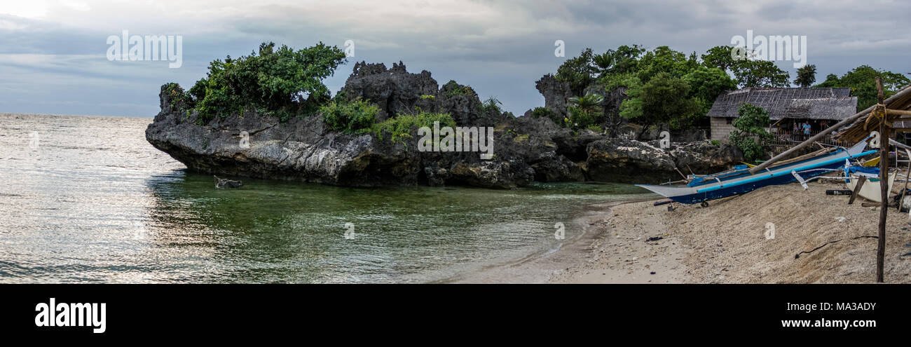 Carabao Island (philippines);9 March 2018: The isthmus rocks Stock Photo