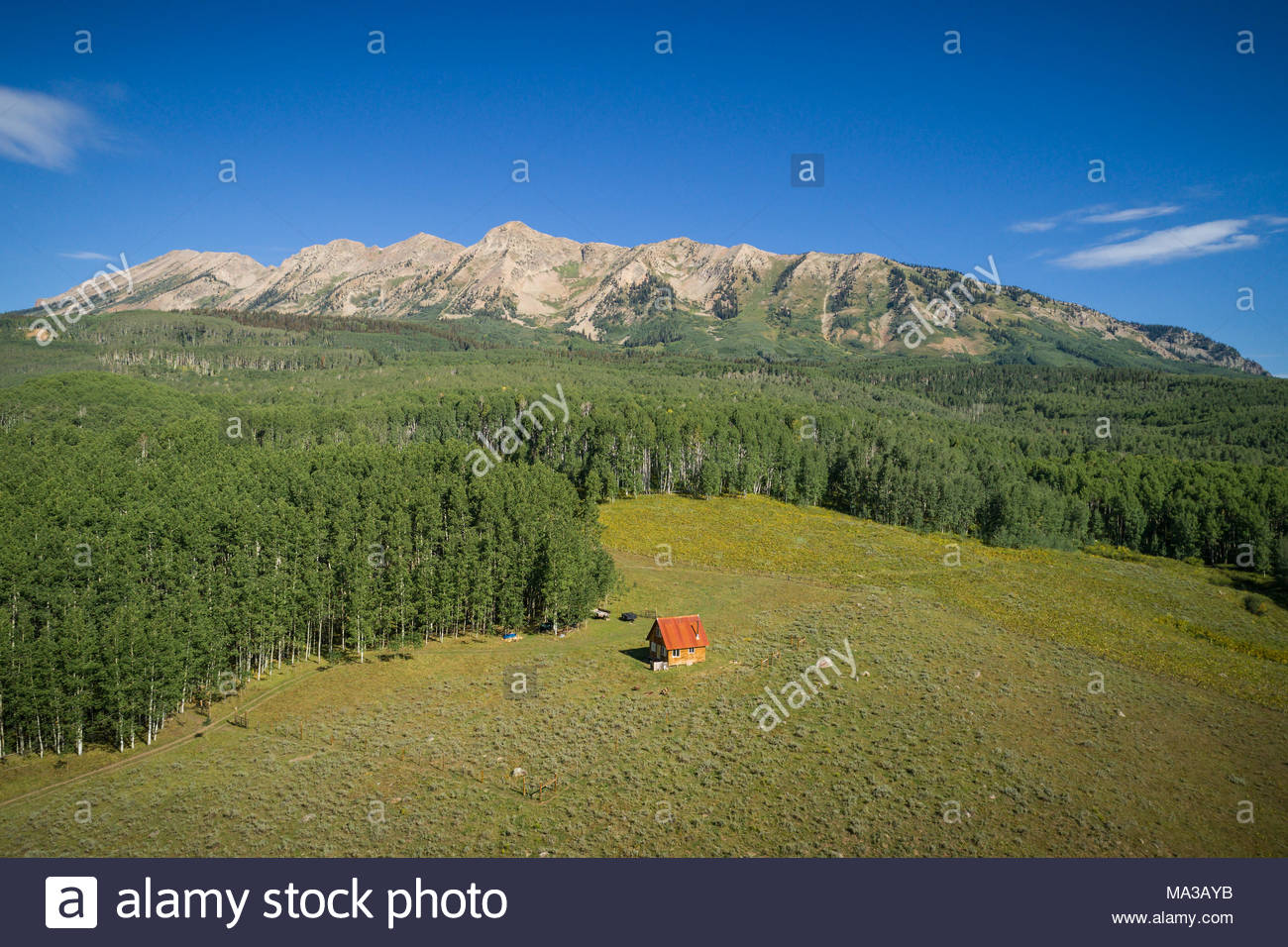 An Isolated Cabin In Gunnison County Colorado Below The Peaks Of