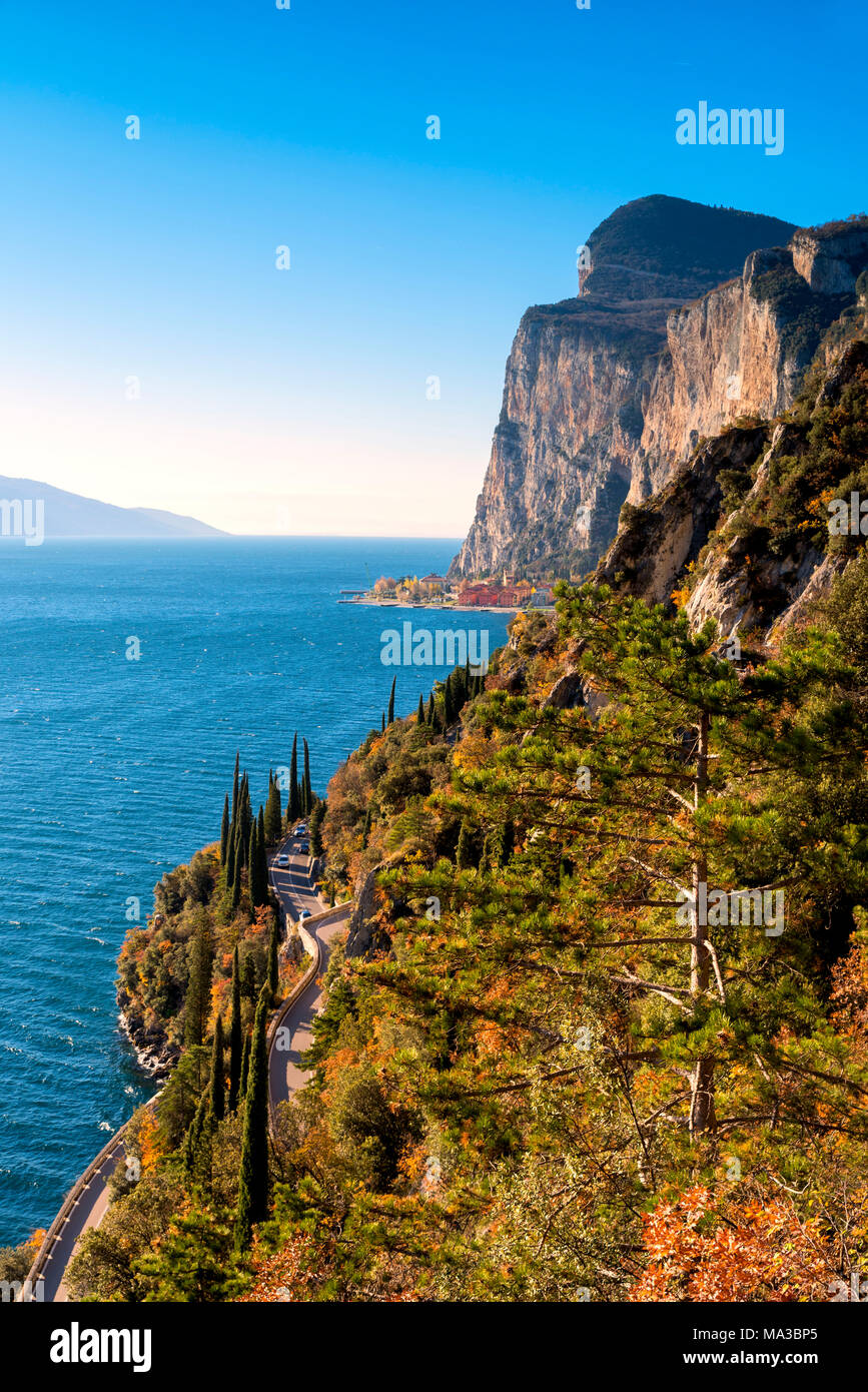 Gardesana Occidentale scenic route, Lake Garda, province of Brescia, Lombardy, Italy Stock Photo