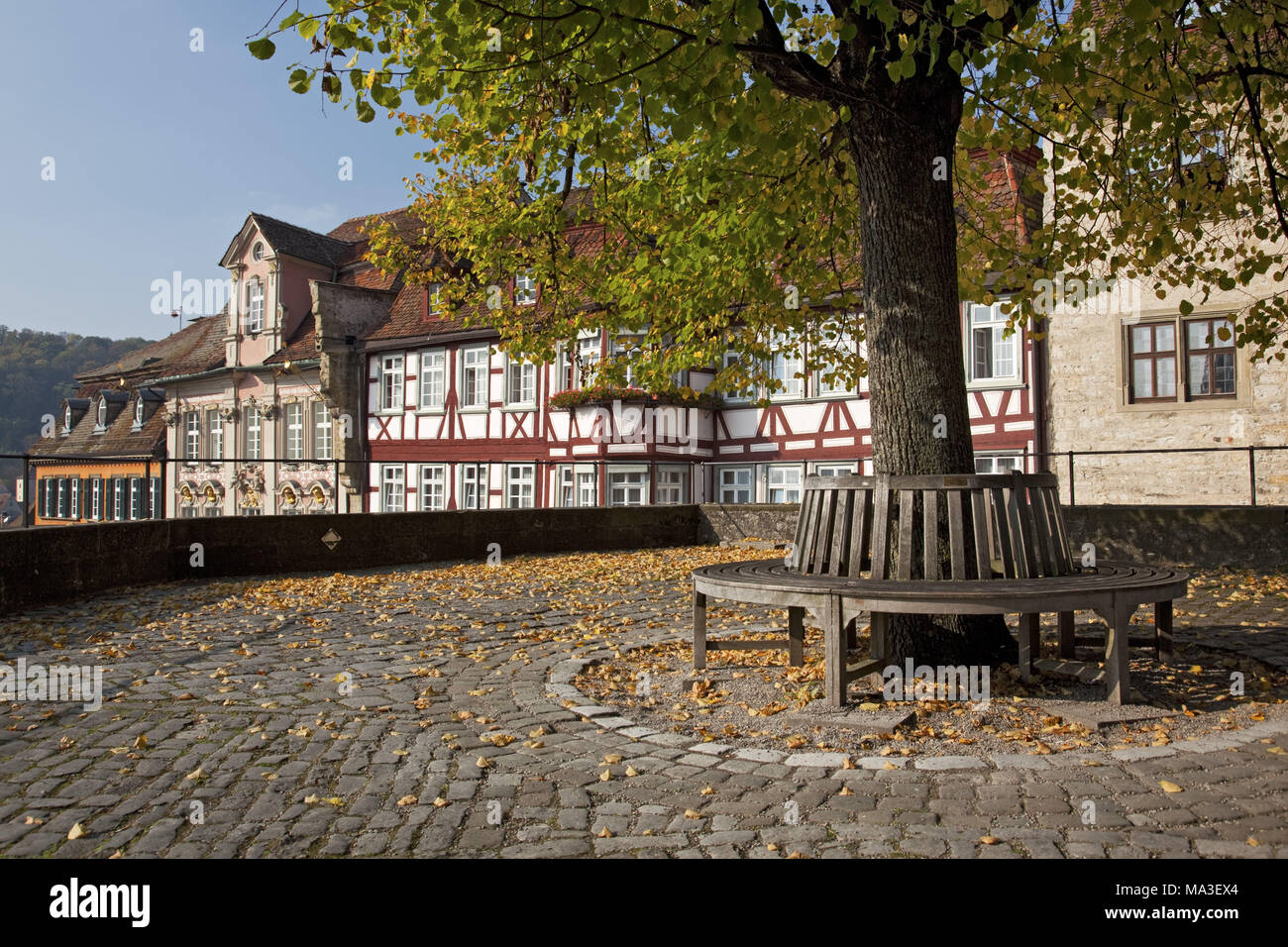 Inn 'Goldener Adler' on the marketplace, Schwäbisch Hall, Baden-Wurttemberg, Germany, Stock Photo