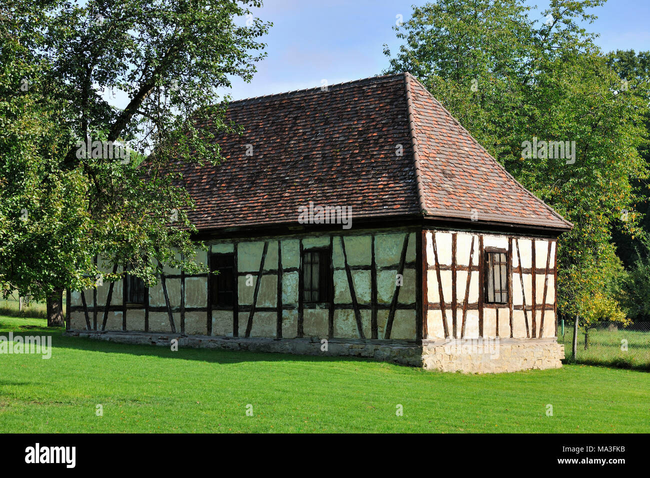 Adjoining building of the forester's house, Favoritepark Ludwigsburg Stock Photo