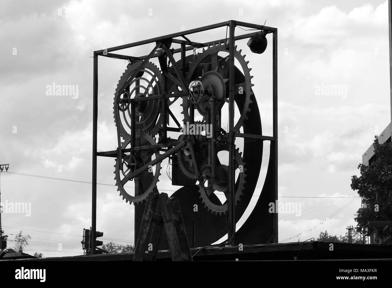 Gear wheels of a clock Stock Photo