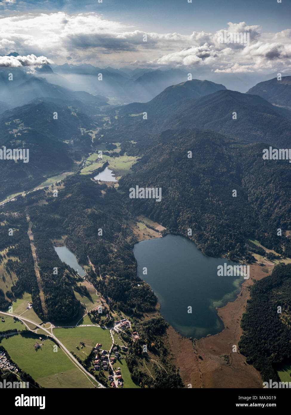 Aerial photo of Barmsee lake Stock Photo - Alamy