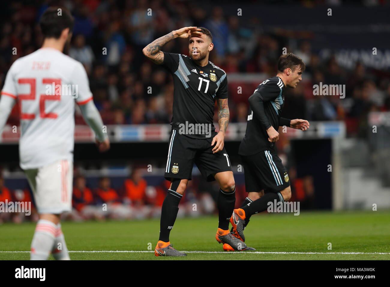 Nicolas Otamendi Arg March 27 2018 Football Soccer Otamendi Celebrate After His Goal On International Friendly