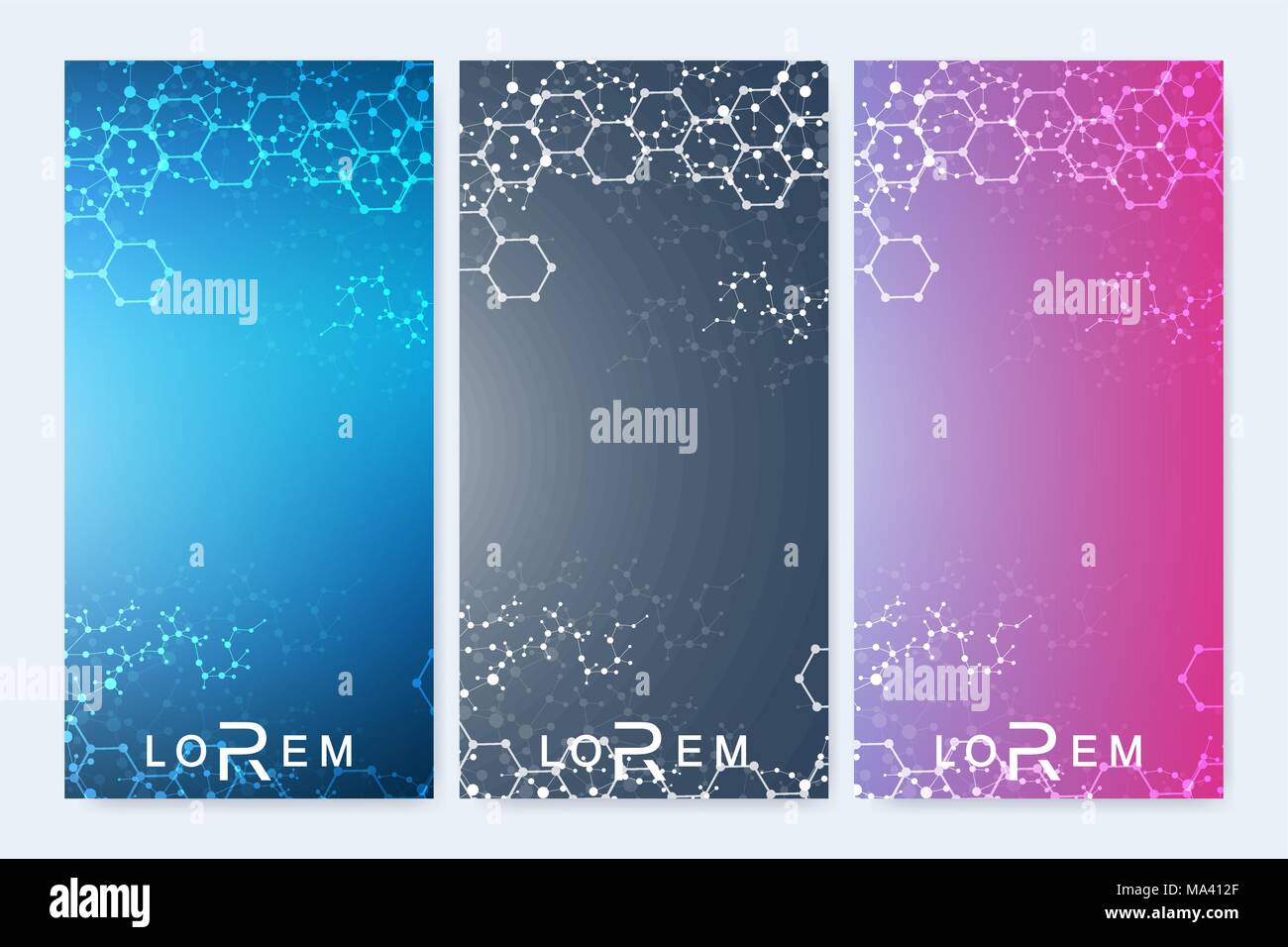 Modern set of vector flyers, banners. Geometric abstract presentation ...