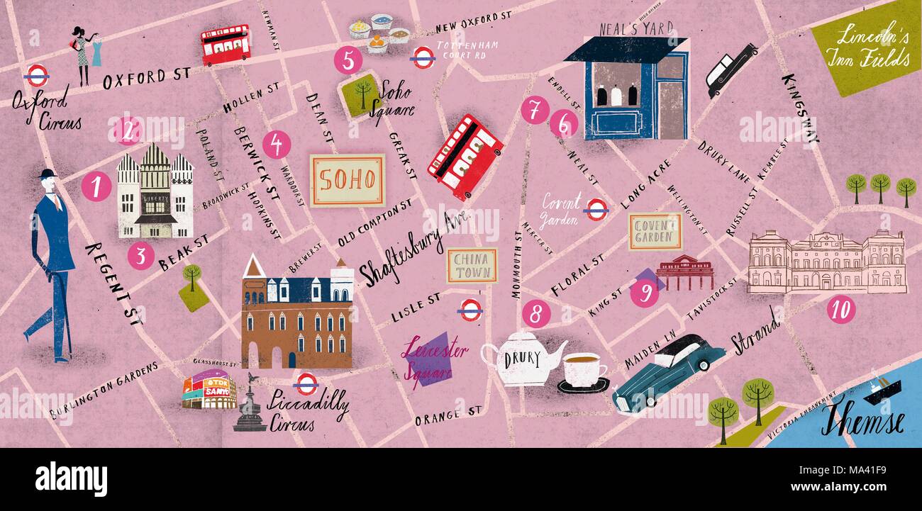 A map of Soho, London Stock Photo Alamy