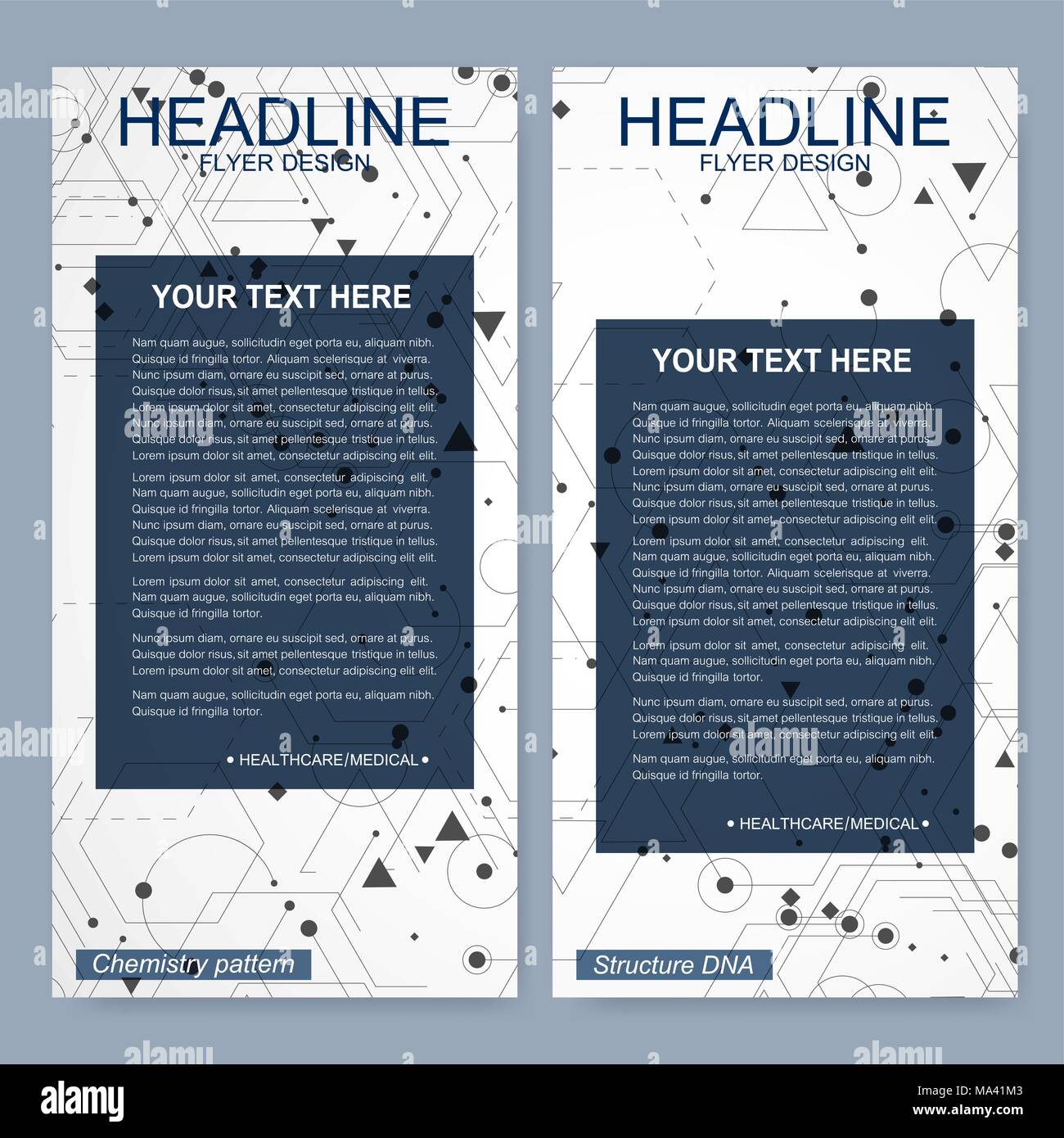 Modern set of vector flyers, banners. Geometric abstract presentation ...
