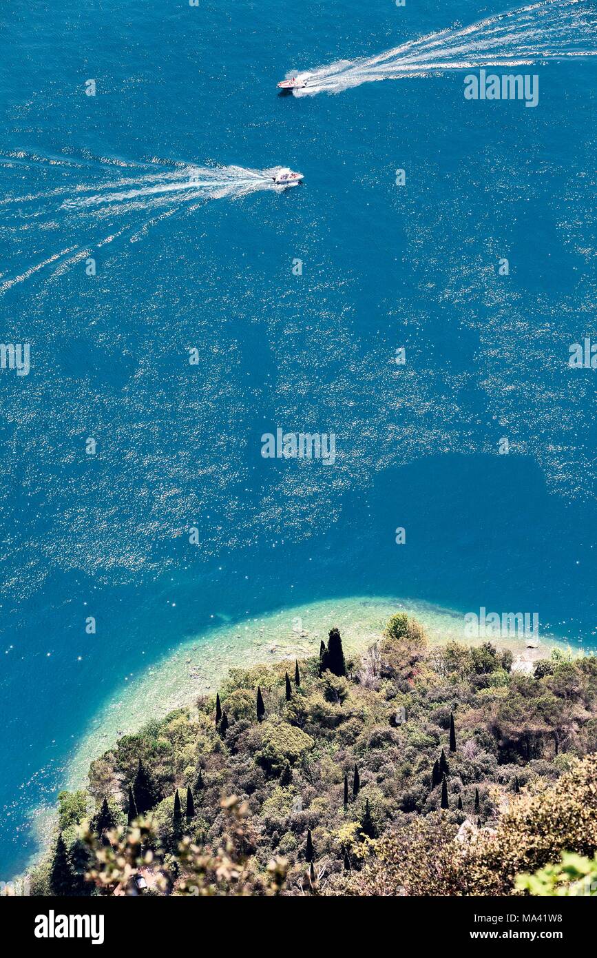 A view from Tignale of Lake Garda, Italy Stock Photo
