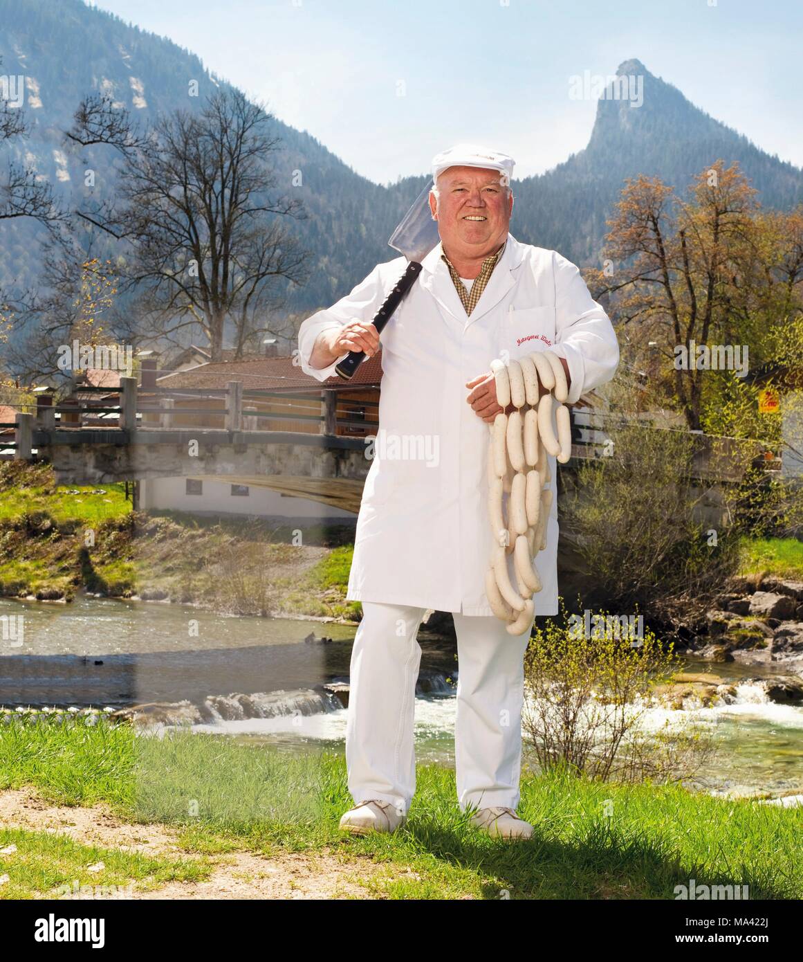 Butcher Leonhard Walch, Kreuth, Bavaria Stock Photo