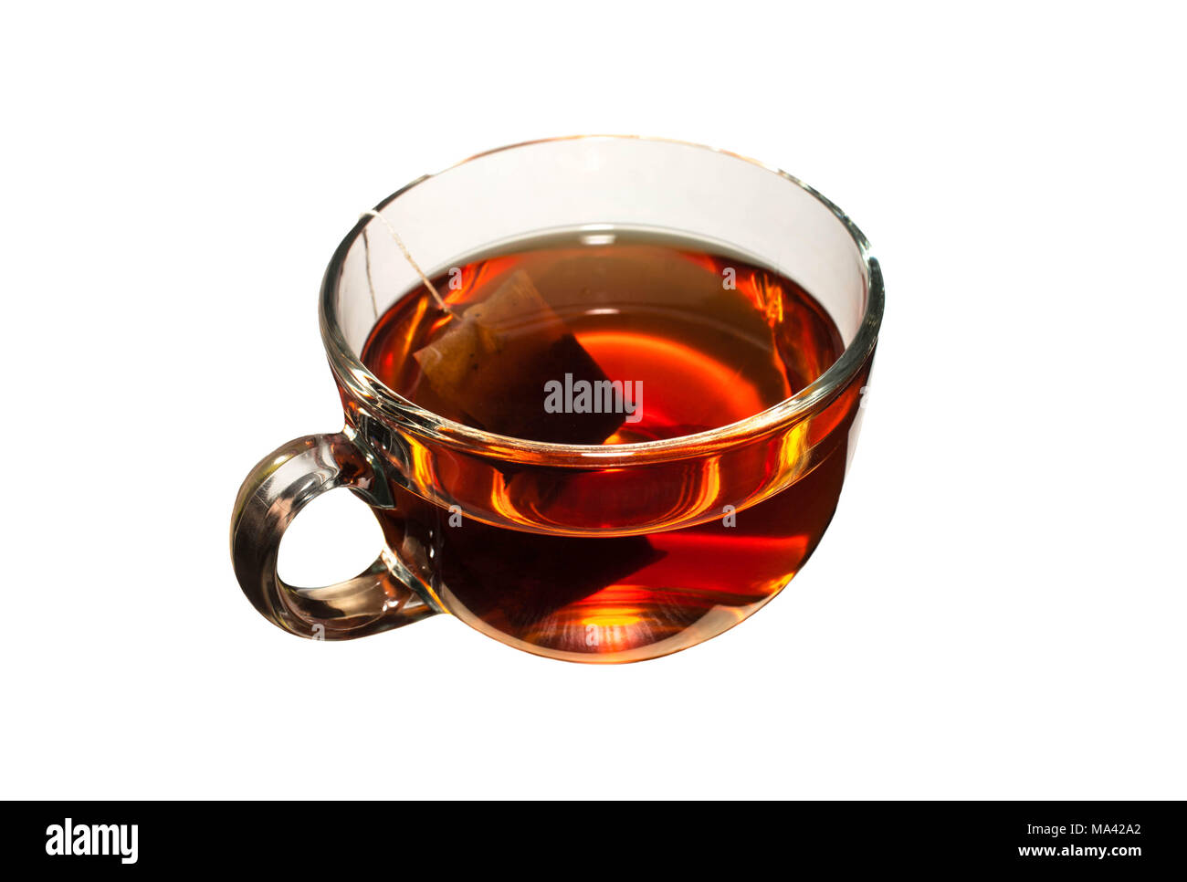 tea in glass Cup on isolated white background Stock Photo