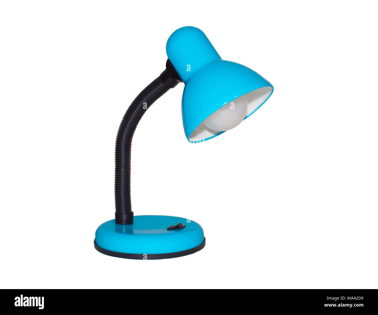 blue table lamp on white isolated background Stock Photo