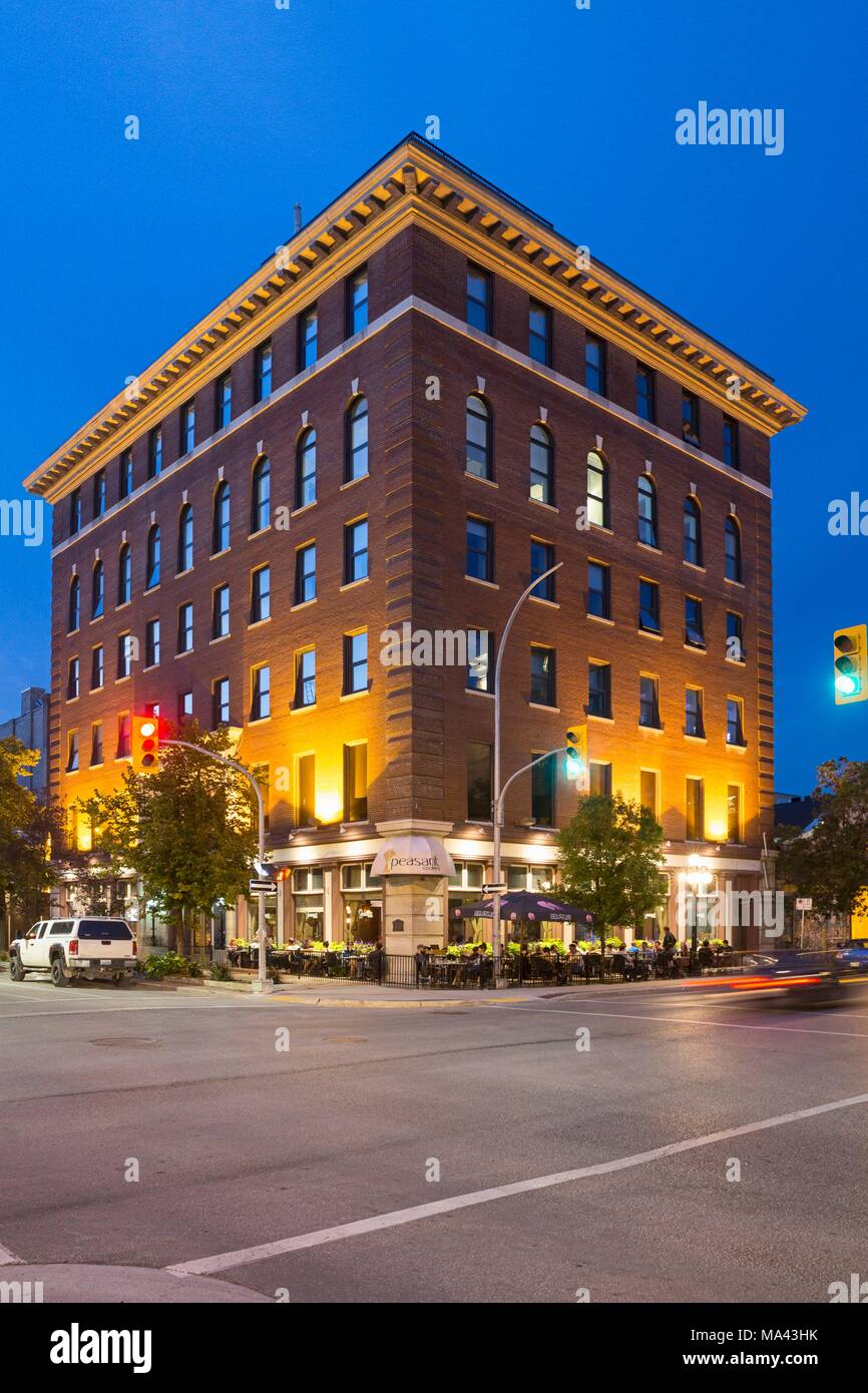 The Exchange District and the building on Old Market Place in Winnipeg