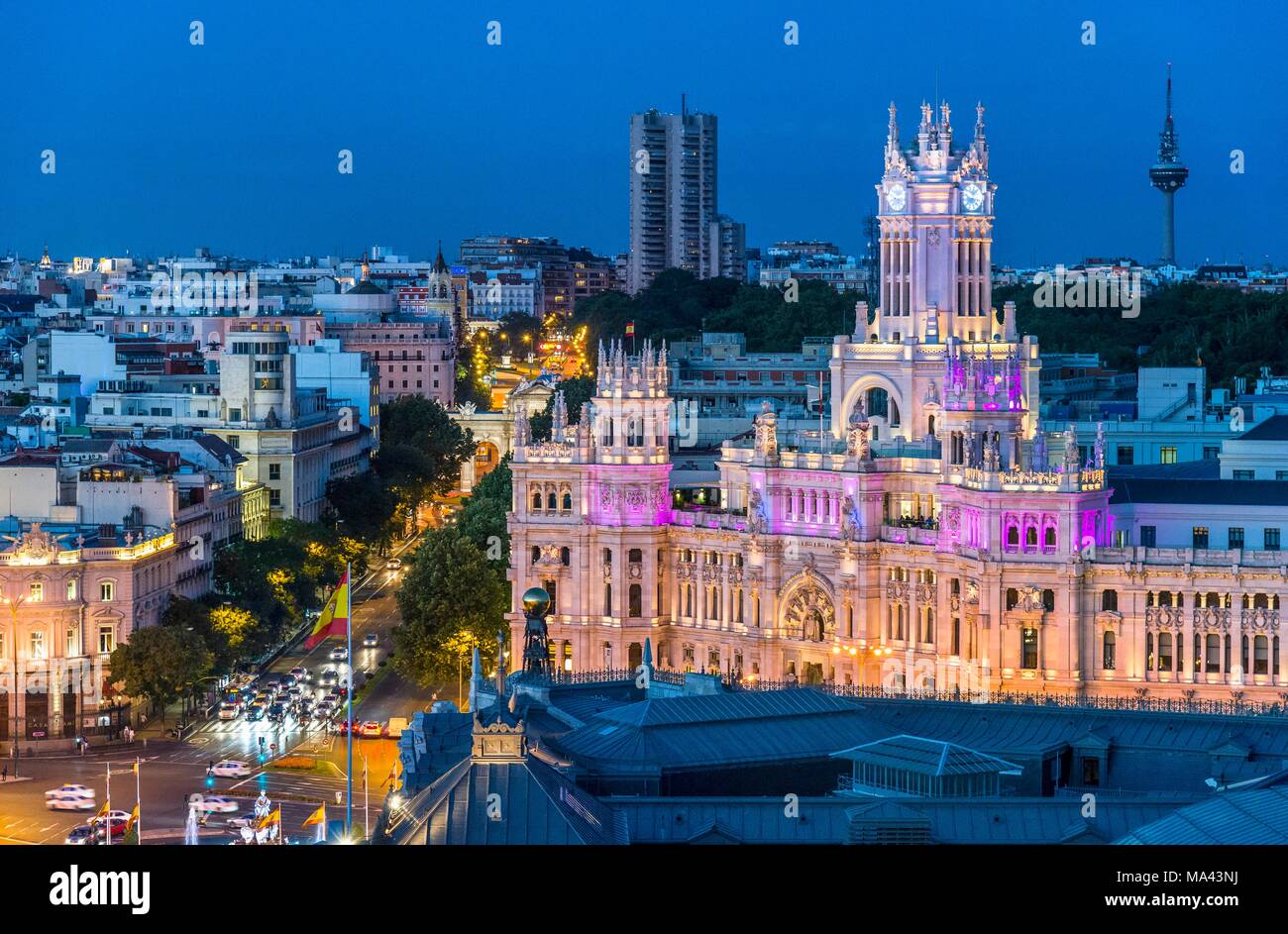 View from the rooftop terrace of the Circulo de Bellas Artes in Madrid, Spain Stock Photo