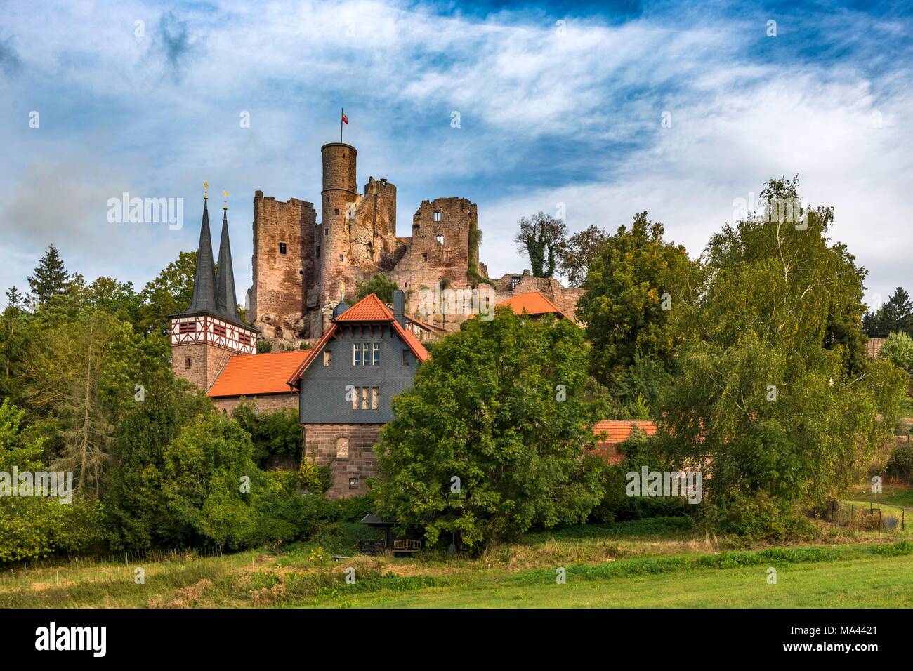 The ruins of Hanstein Castle in Thuringia, Germany Stock Photo