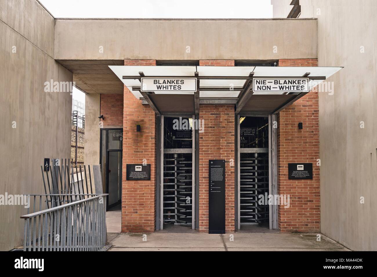 The entrance to the Apartheid Museum in Johannesburg, South Africa Stock Photo
