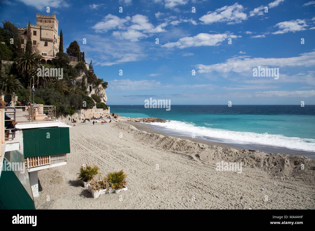 The town and the beach of Finale Ligure near Savona Stock Photo - Alamy