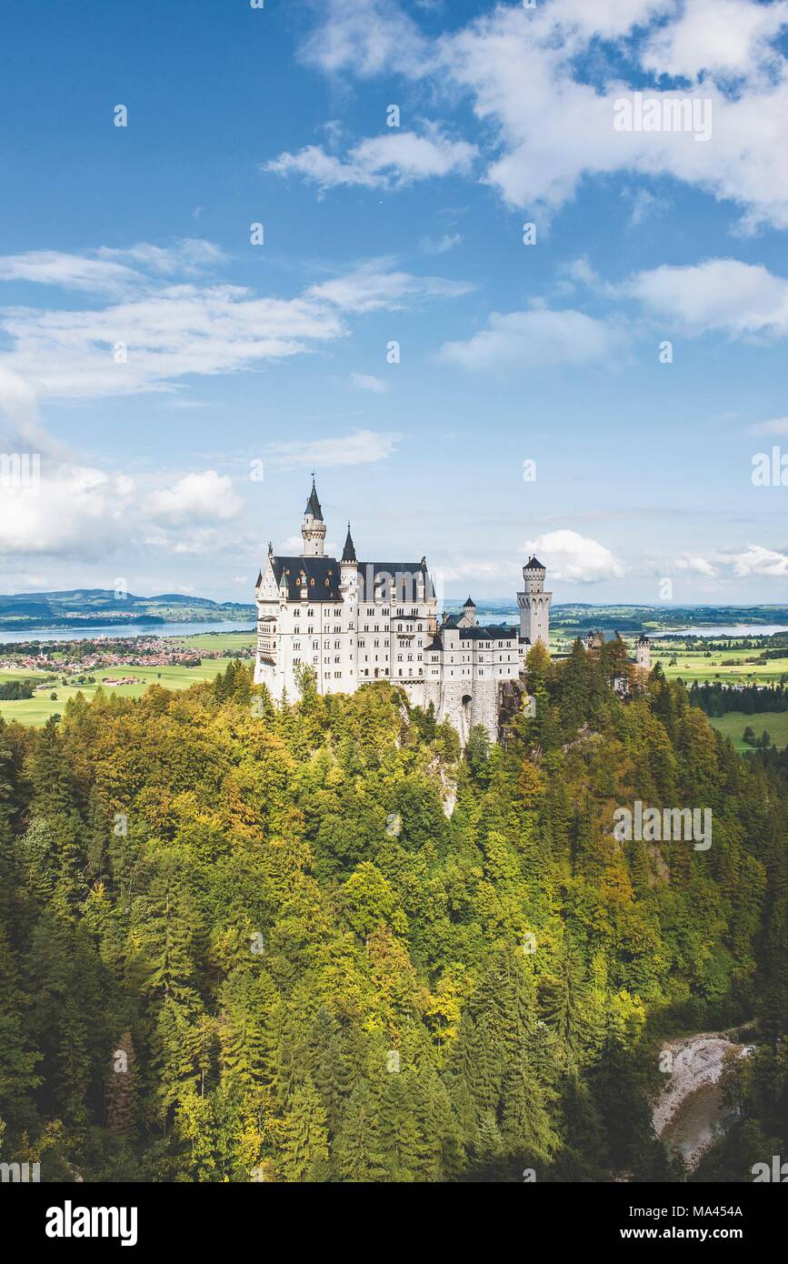 Neuschwanstein Castle in Schwangau, Allgäu, Bavaria Stock Photo