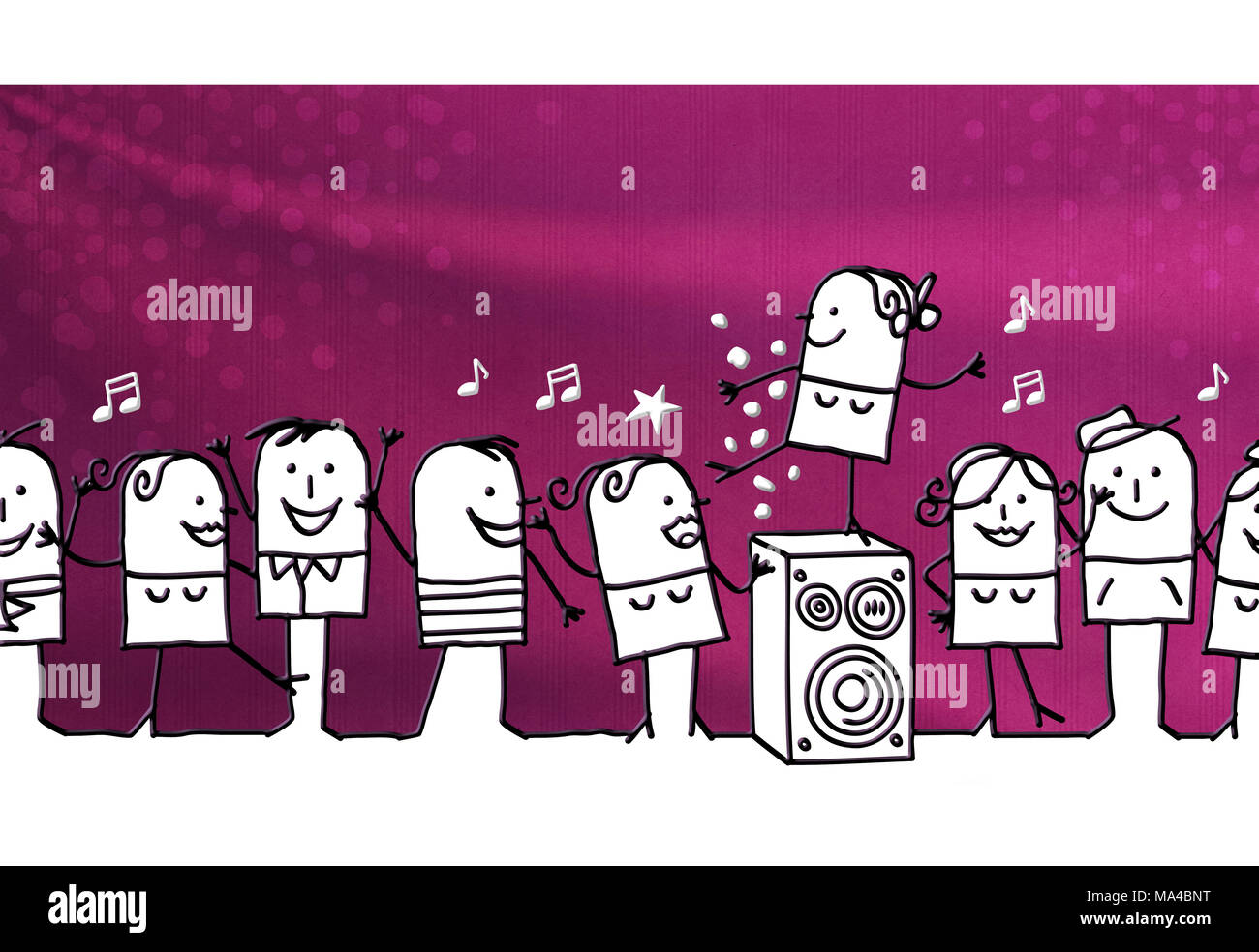 Cartoon group of people and Party time Stock Photo - Alamy