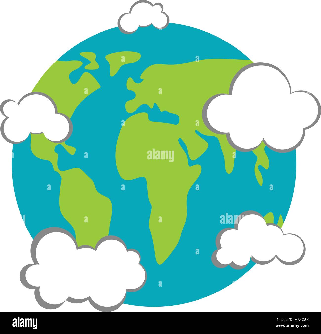 Earth with clouds icon. Earth day Stock Vector Image & Art - Alamy