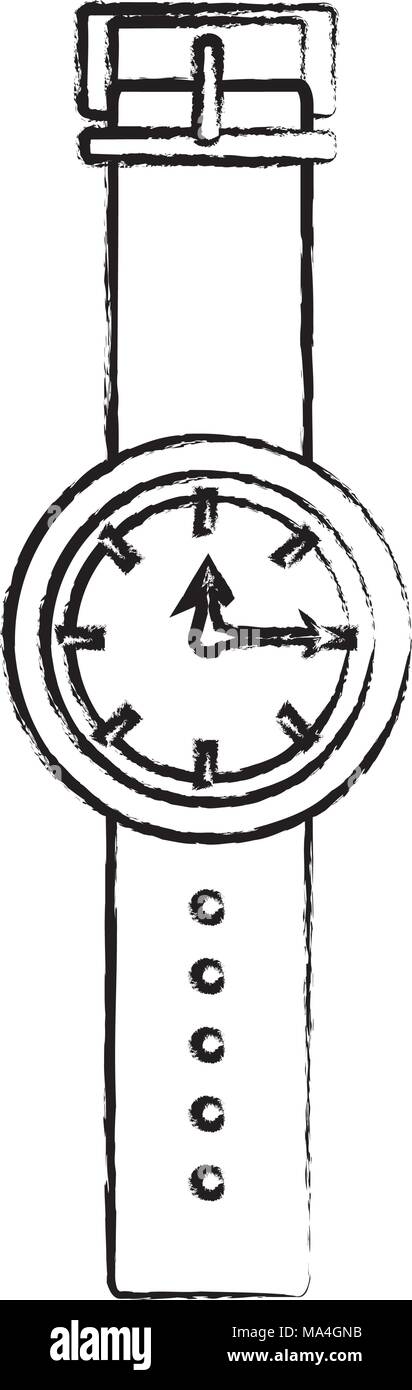 sketch of watch icon over white background, vector illustration Stock ...
