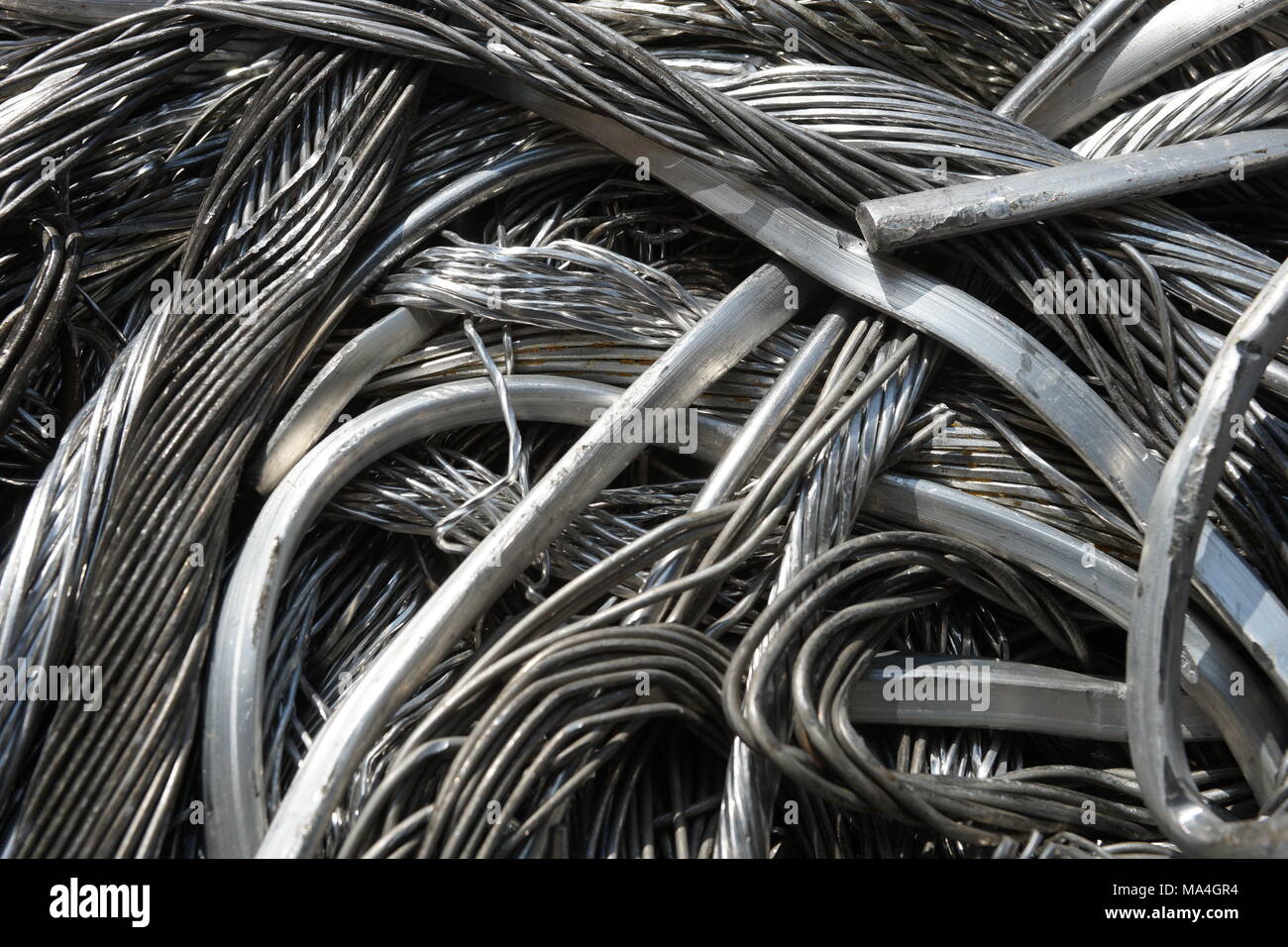 Pile of junk, wire, metal trash for scrap Stock Photo Alamy