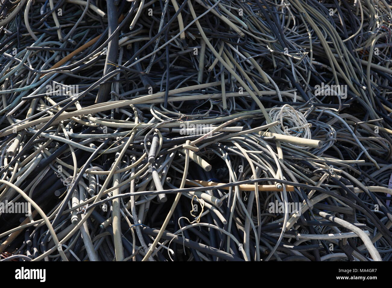 Pile of junk, wire, metal trash for scrap Stock Photo Alamy