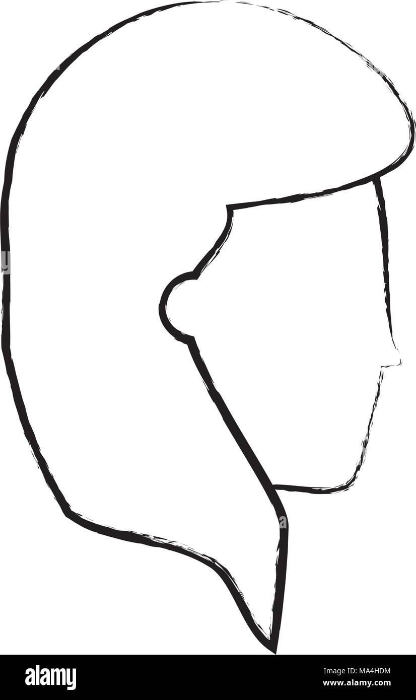 profile of avatar woman face icon over white background, vector ...