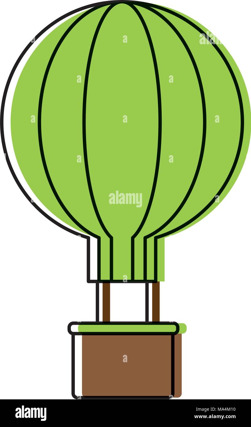 hot air balloon icon over white background, colorful design. vector ...