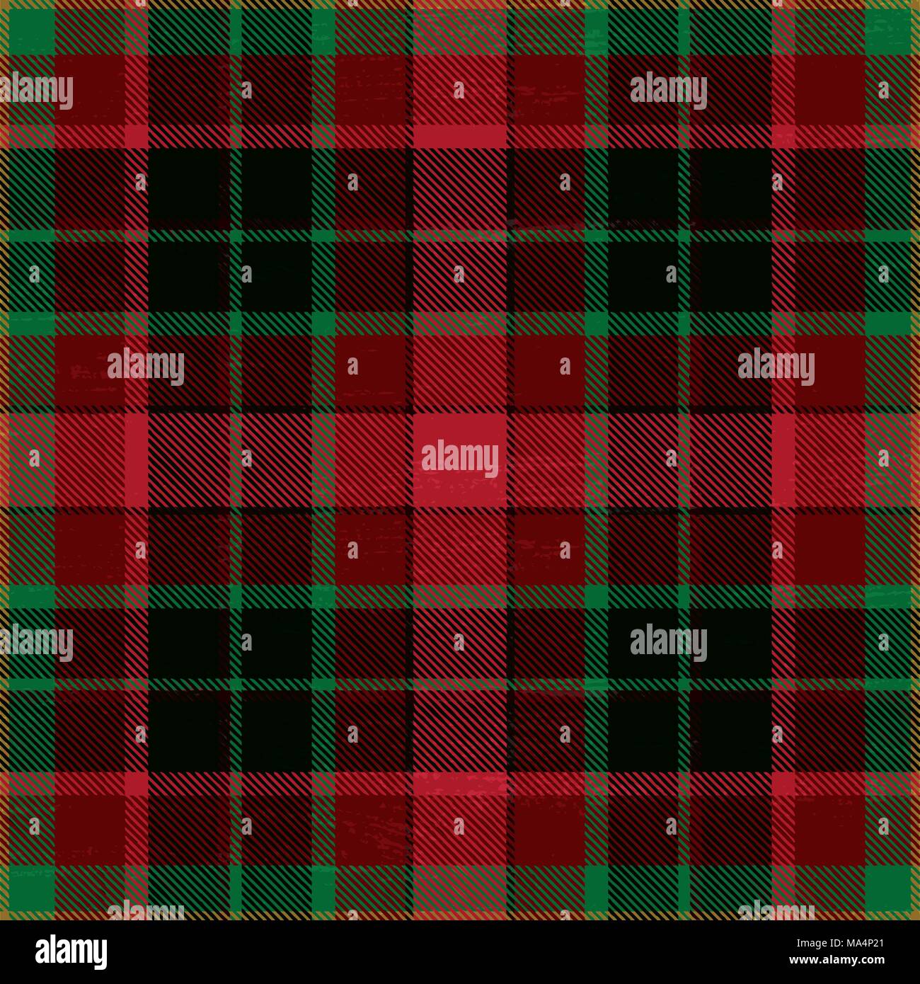 Grunge tartan pattern background. Stock Vector