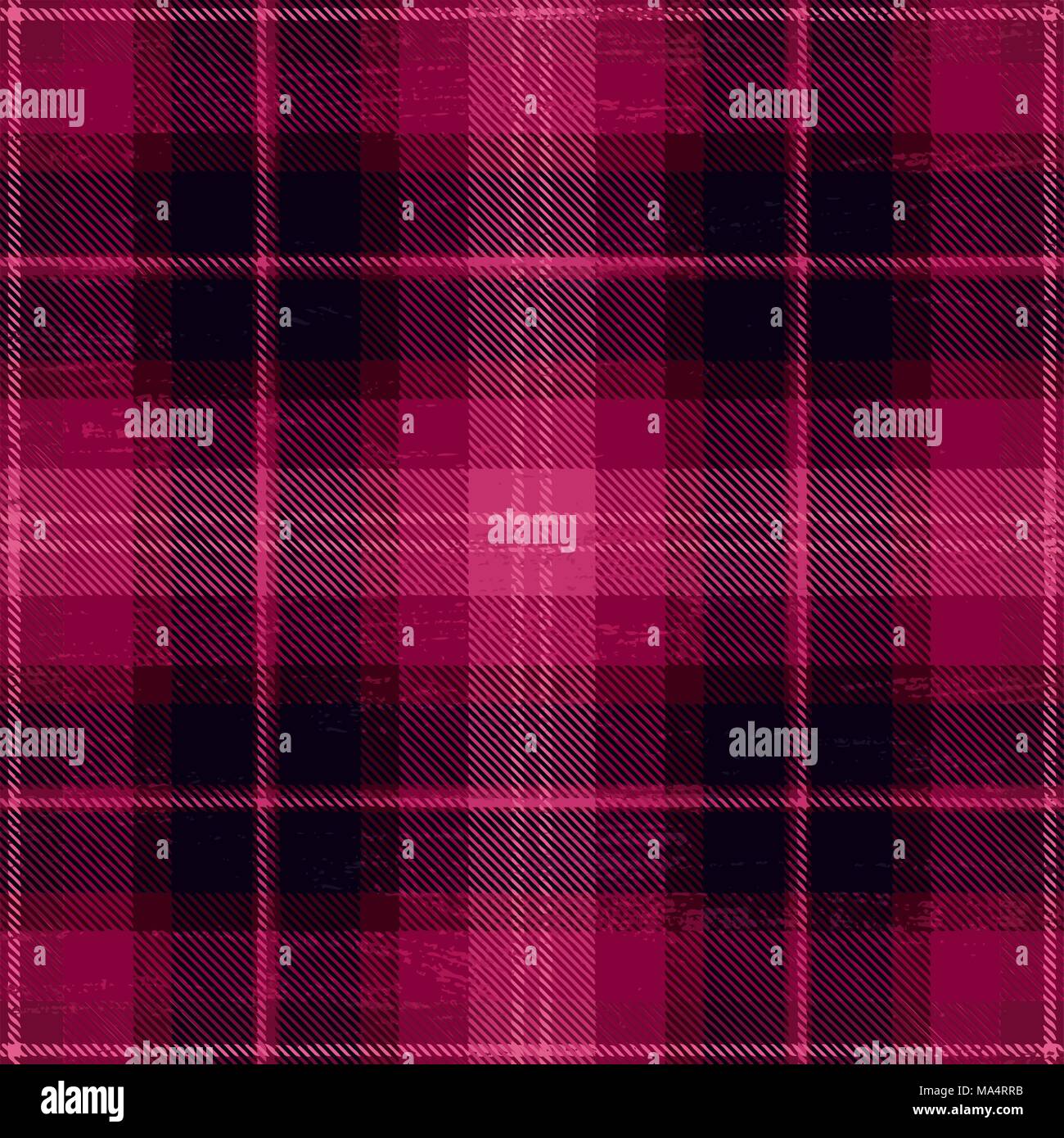 Grunge tartan pattern background. Stock Vector