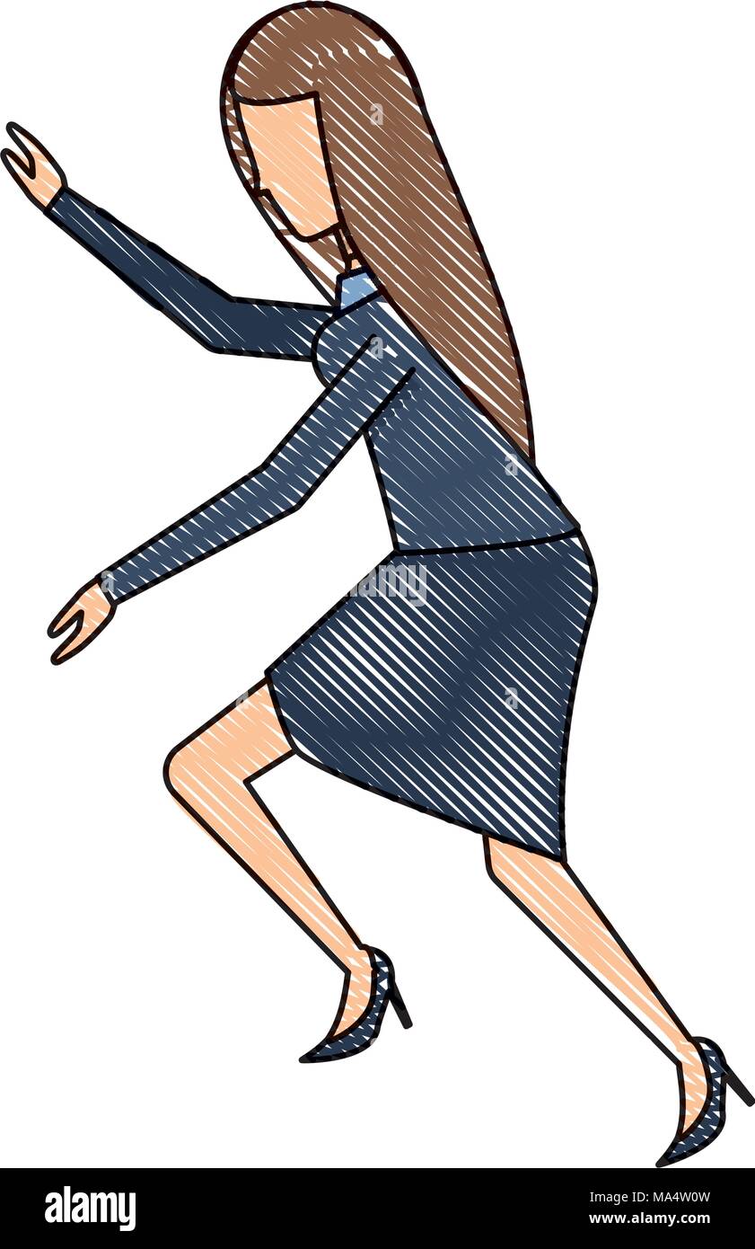 avatar businesswoman running over white background, vector illustration ...