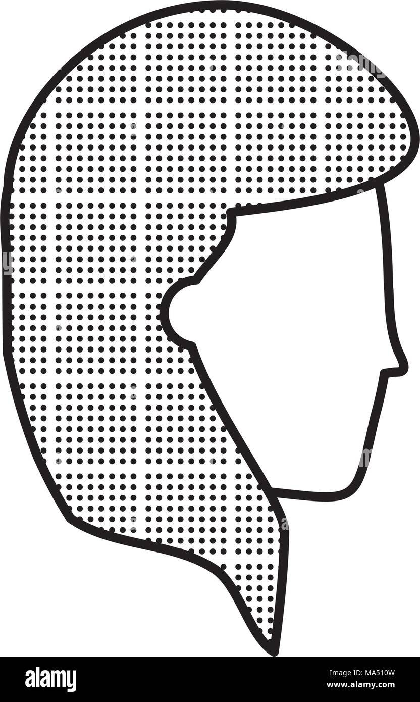 profile of avatar woman face icon over white background, vector ...