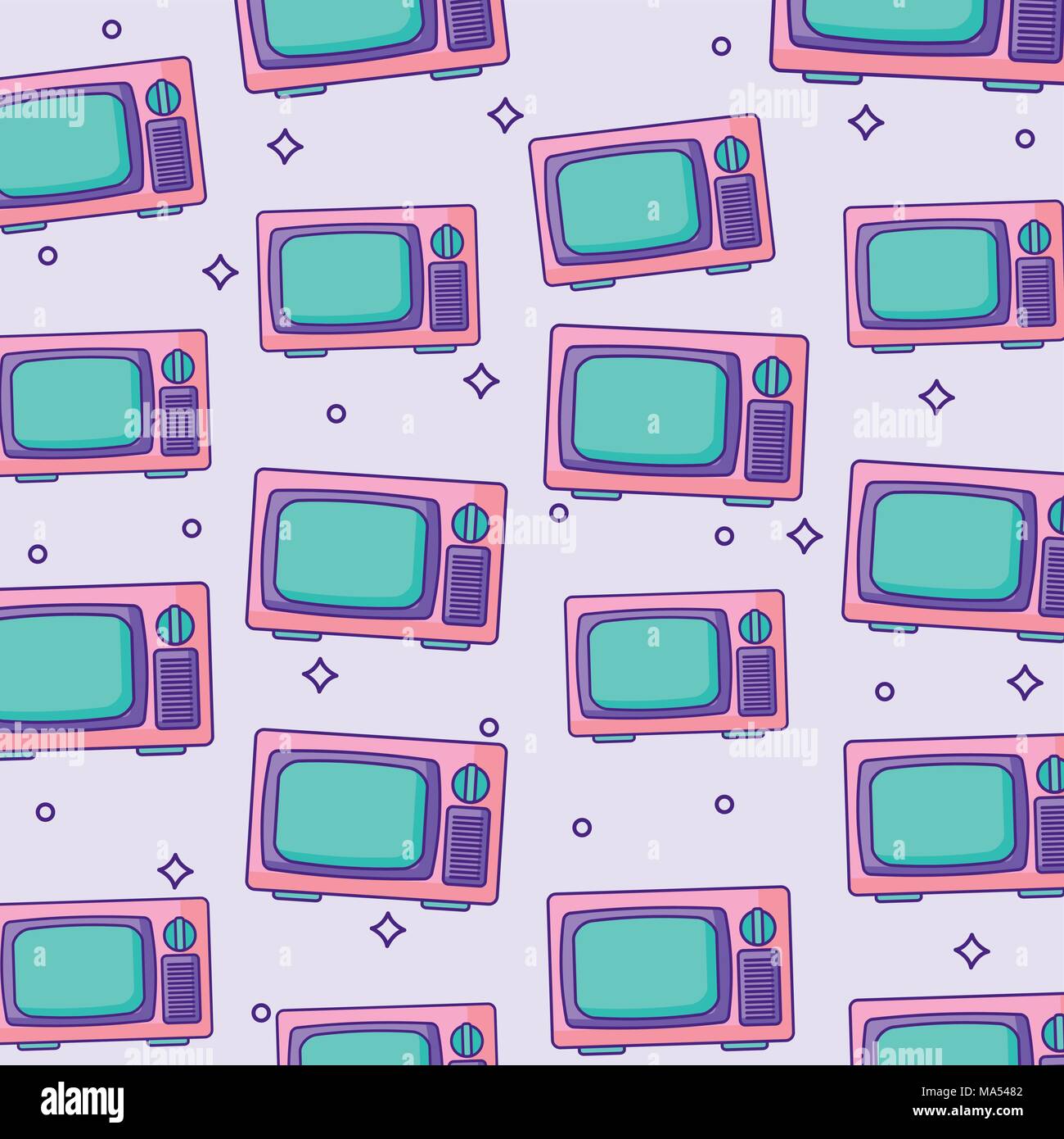 retro television background, colorful design. vector illustration Stock Vector