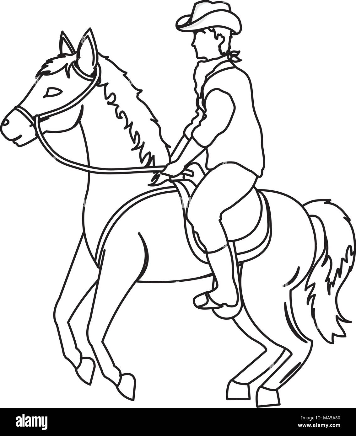 line man with beard ride horse animal Stock Vector Image & Art Alamy