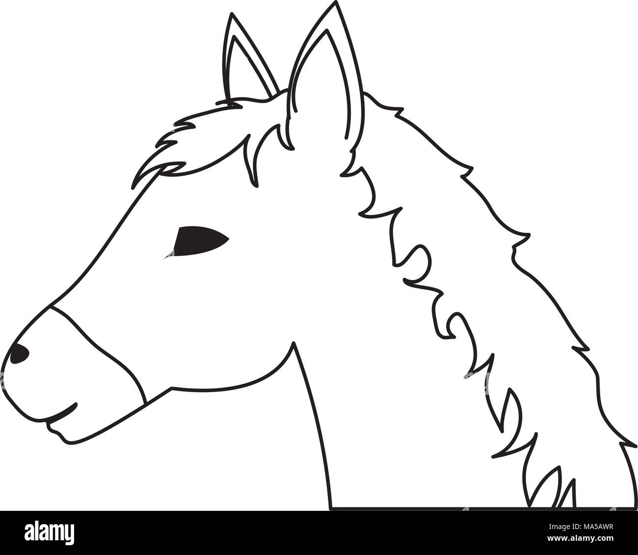 Line Horse Head Animal To Tourism Travel Stock Vector Image Art Alamy