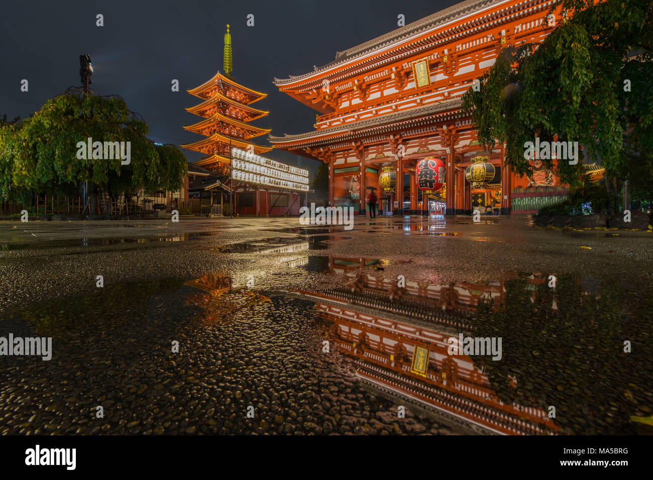 Asia, Japan, Nihon, Nippon, Tokyo, Taito, Asakusa, Sens?-ji temple complex with pagoda Stock Photo