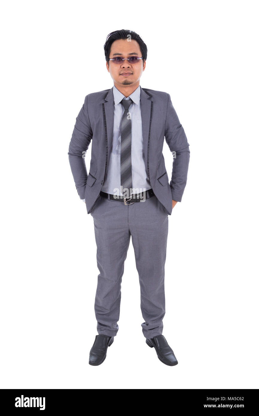 business man in suit isolated on a white background Stock Photo - Alamy