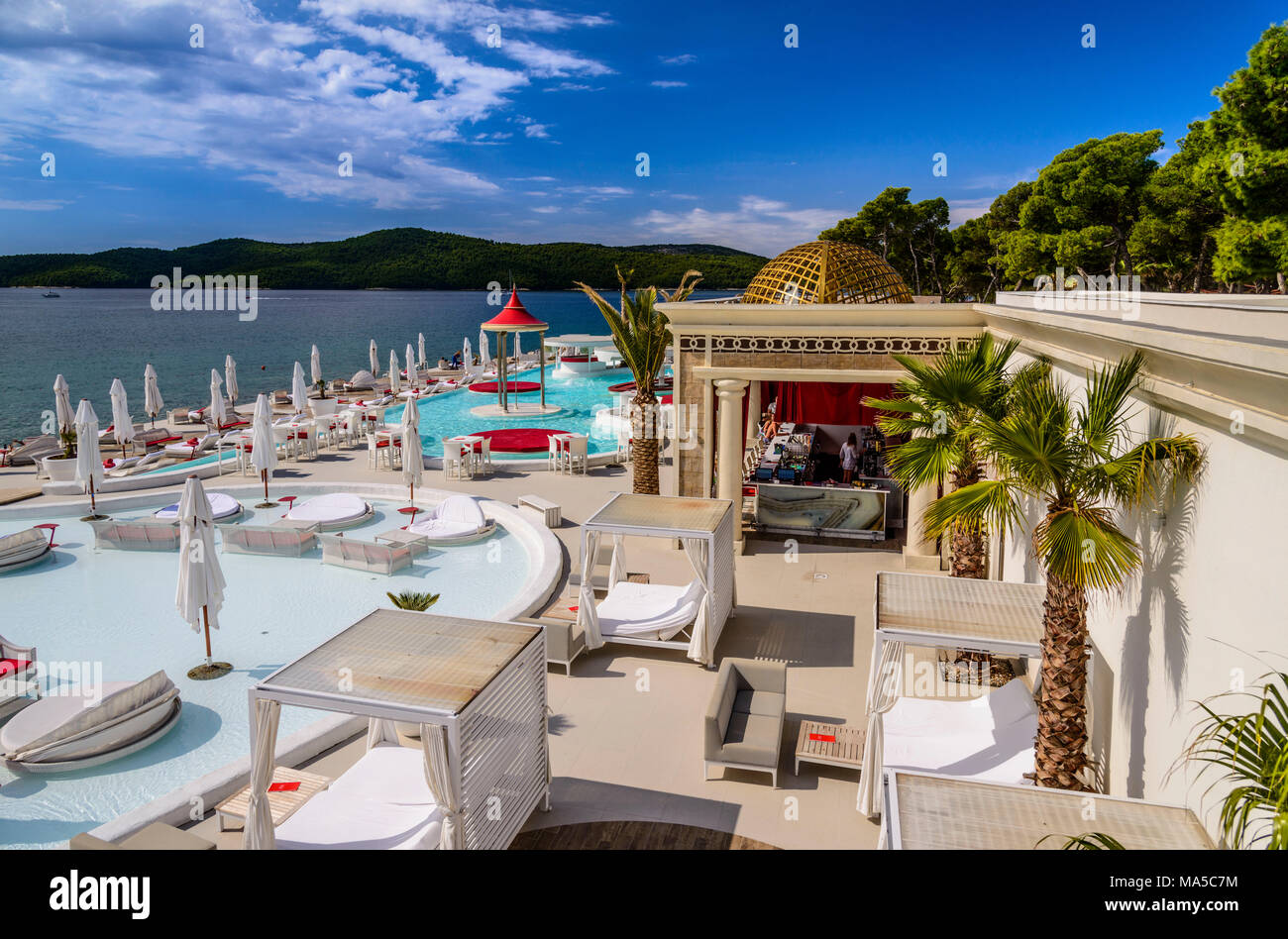 Croatia, Dalmatia, Sibenik, Solaris Beach Resort, En Vogue Beach Club Stock Photo