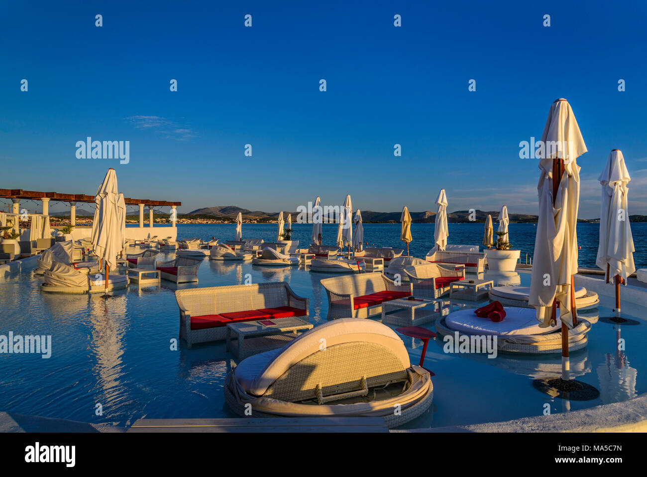 Croatia, Dalmatia, Sibenik, Solaris Beach Resort, En Vogue Beach Club Stock Photo