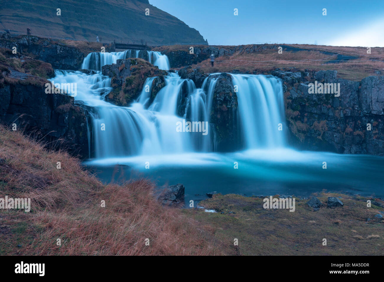 Kirkjufellsfoss Waterfall Grundarfjordur Iceland Hi Res Stock