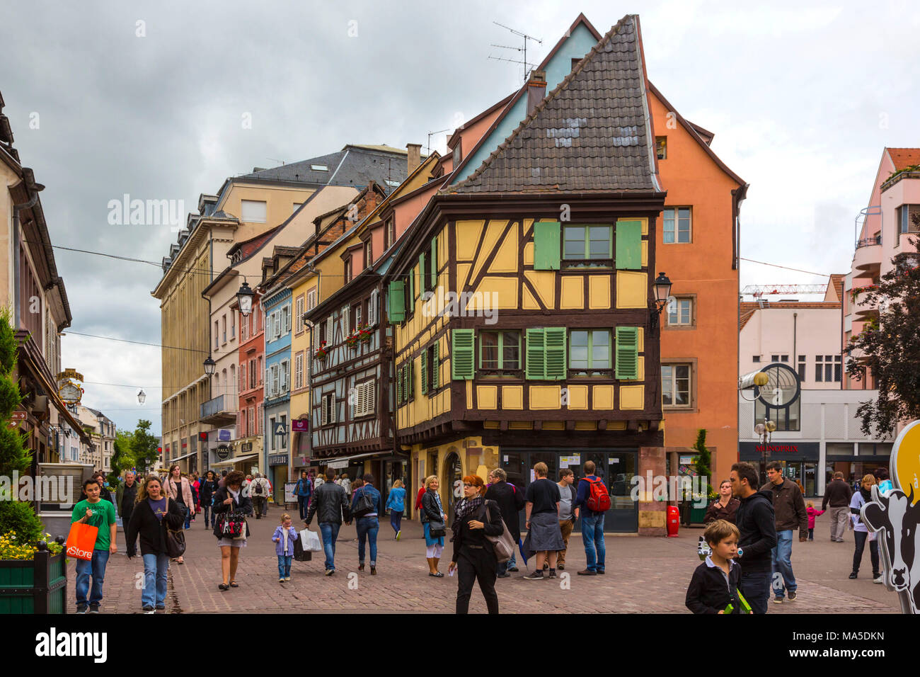 Historic halftimbered houses, Colmar, Alsace, France, Europe Stock
