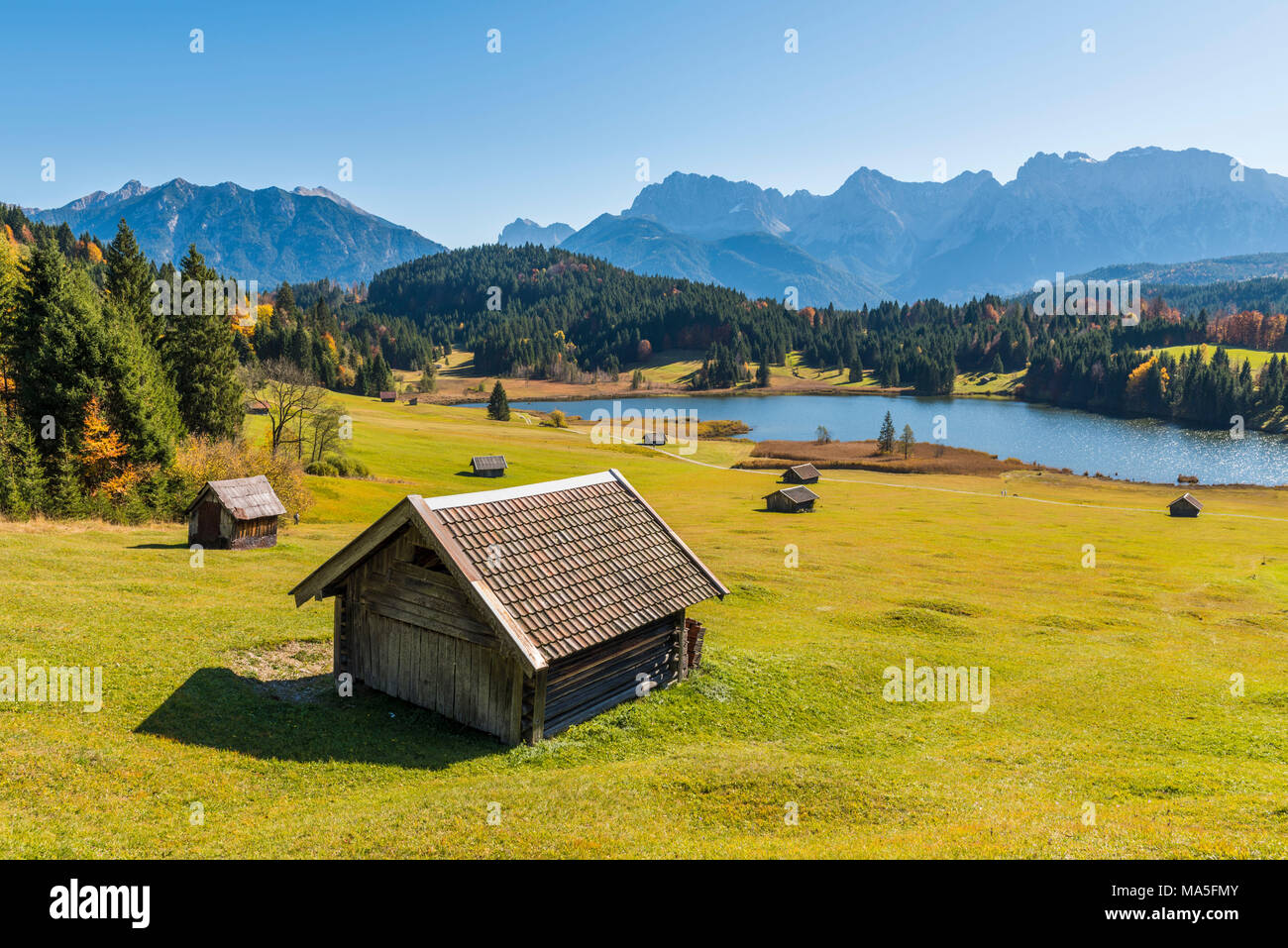 Gerold, Garmisch Partenkirchen, Bavaria, Germany, Europe. Autumn season in Gerold Stock Photo