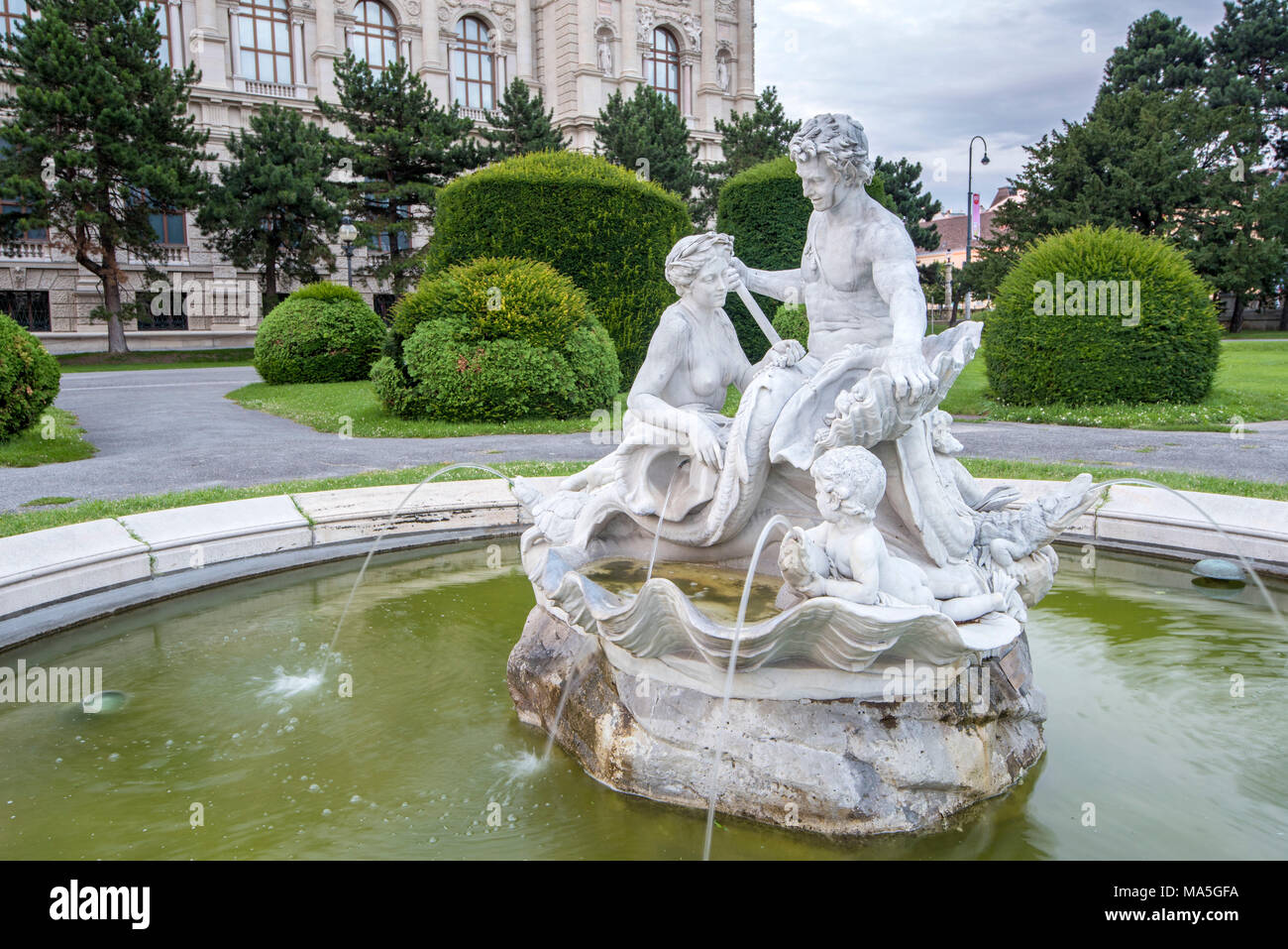 Vienna, Austria, Europe. Tritons and Naiads fountain on the Maria Theresa square Stock Photo