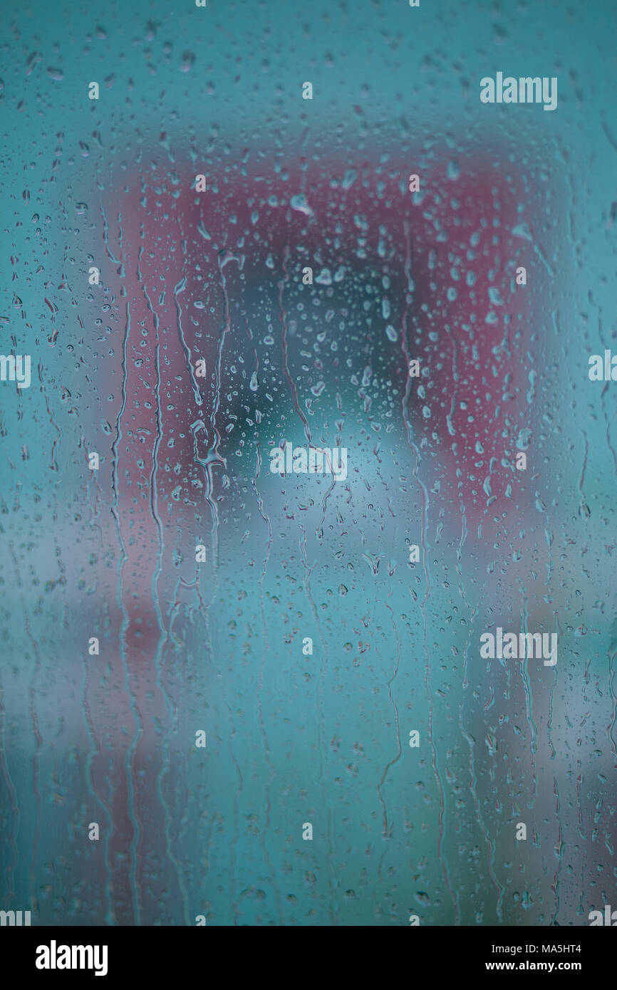 rainy water window Stock Photo