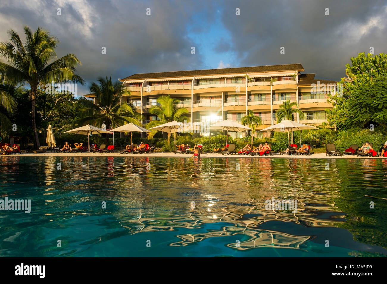 Luxury hotel, Papeete, Tahiti, French Polynesia Stock Photo