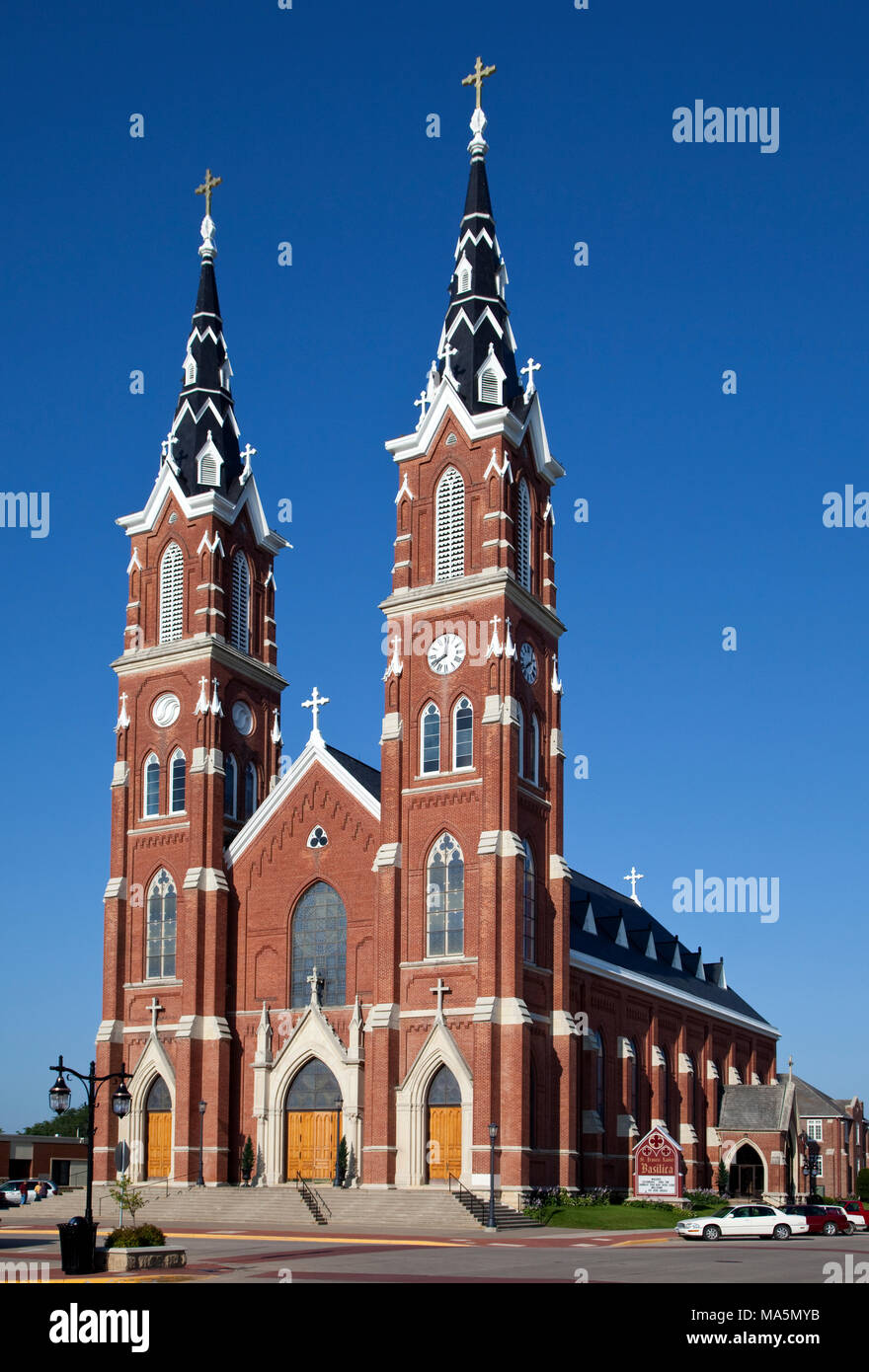 Dyersville, Iowa, USA. Saint Francis Xavier Basilica. Construction